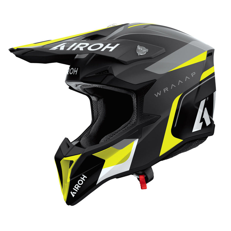 KASK MOTOCYKLOWY AIROH WRAAAP CONQUER YELLOW MATT S 2