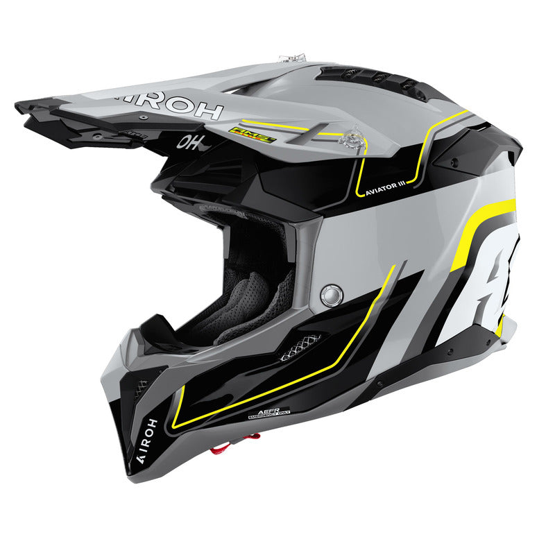 KASK MOTOCYKLOWY AIROH AVIATOR 3 LEADER YELLOW GLOSS XXL 1