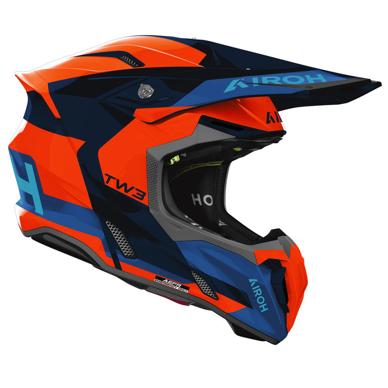 KASK MOTOCYKLOWY AIROH TWIST 3 FANCY BLUE ORANGE GLOSS XXL 1