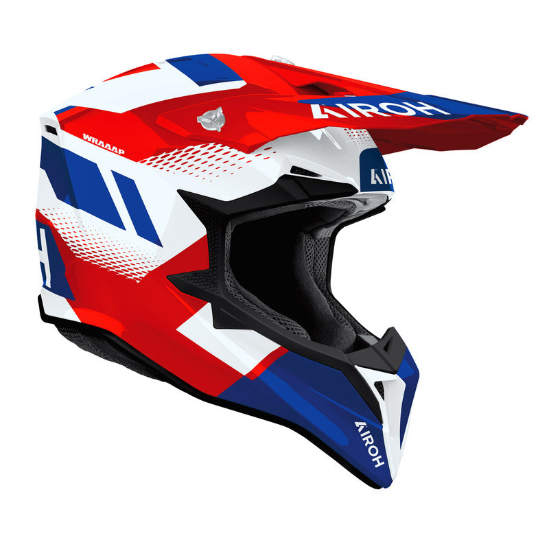 KASK MOTOCYKLOWY AIROH WRAAAP VISION RED BLUE GLOSS S 1