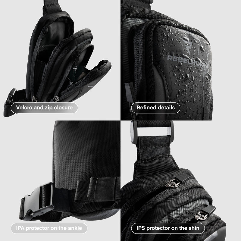 TORBA NA NOGĘ REBELHORN HIP 2 BLACK GREY M 4
