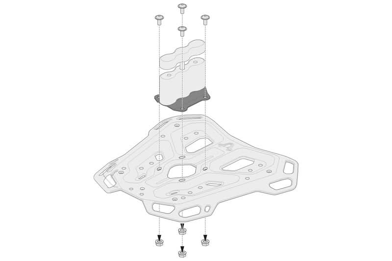ZESTAW ADAPTERÓW DO ADVENTURE-RACK SW-MOTECH DO KUFRÓW ROTOPAX  BLACK 1