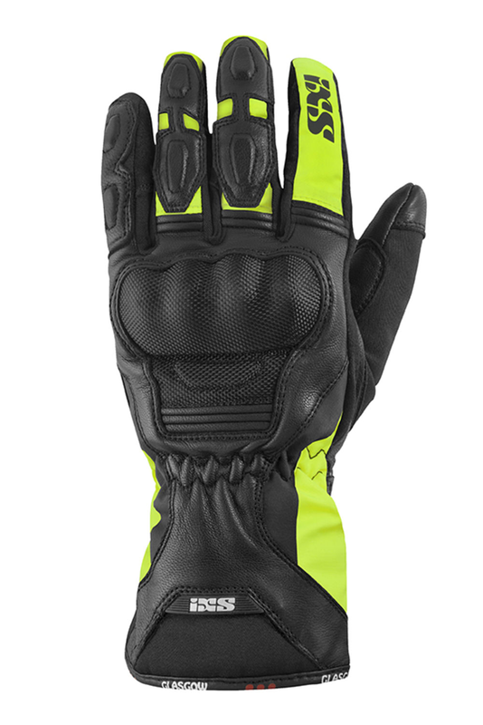 Motocyklowe Rękawice Skórzano-Tekstylne iXS Glasgow [Solto-Tex] Black/Fluo Yellow 1 176774_ZAL273677.png
