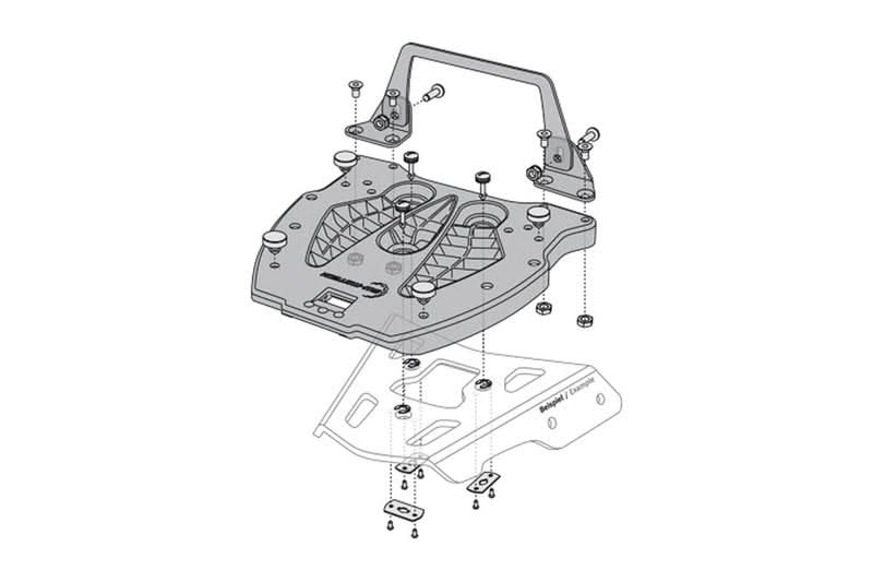 PŁYTA MONTAŻOWA SW-MOTECH DO ALU-RACK POD KUFER CENTRALNY HEPCO&BECKER, ADAPTER PLATE 1