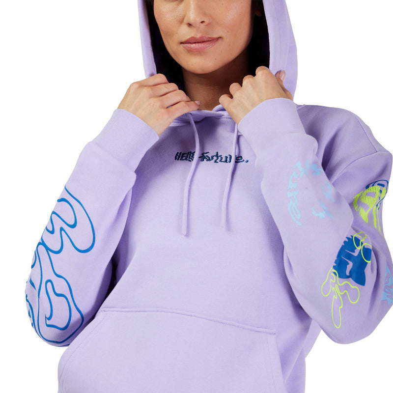 Bluza z kapturem Damska FOX Hello Future Fleece Po Lilac 13 327909_ZAL767633.jpg