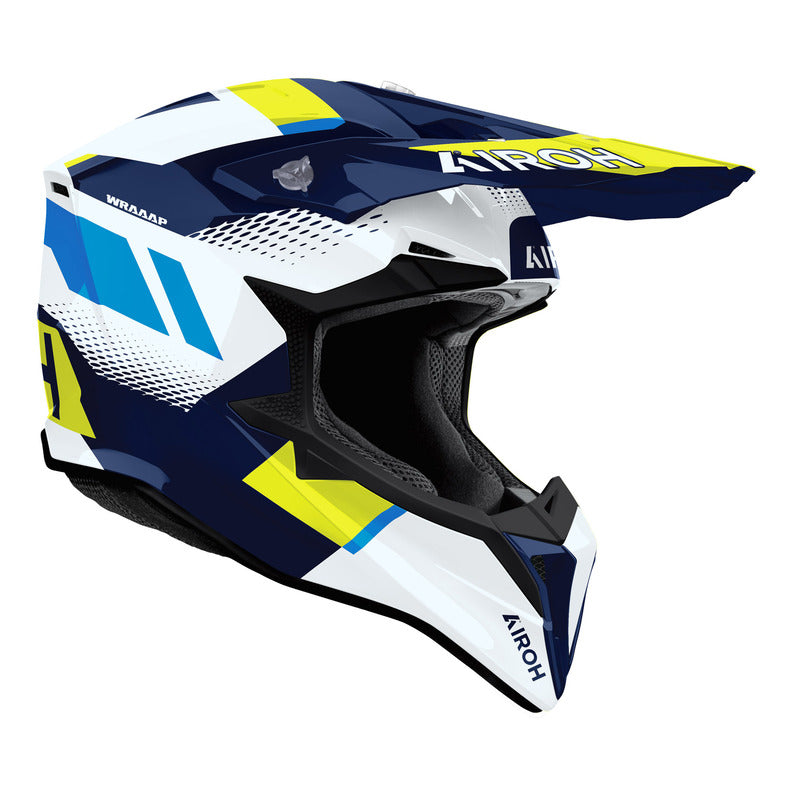 KASK MOTOCYKLOWY AIROH WRAAAP VISION YELLOW BLUE GLOSS L 1